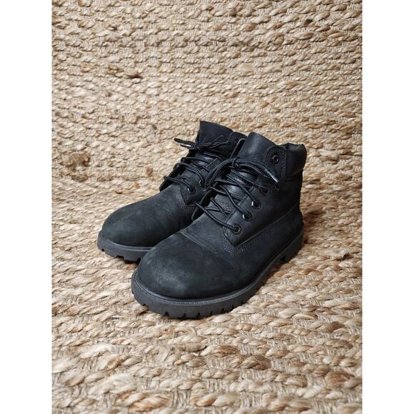 Timberland 6” Premium Waterproof Black Boots Youth Boys Size 2 Winter Outdoor - Picture 4 of 11